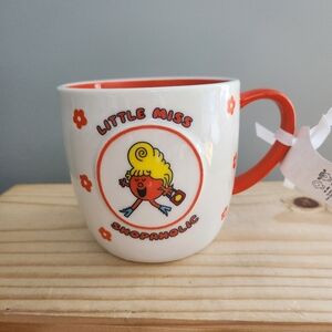 Little Miss Shopaholic Orange Floral Flower Ceramic Mug NWT